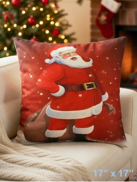 Santa Claus Print Cushion W/ Filler